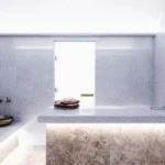 Проект 'дизайнерского ремонта SPA-зоны': интерьер хаммама с отделкой мозаикой и мягкой светодиодной подсветкой.