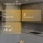 Пример 'отделки квартиры под ключ' в ЖК Эталон сити: завершенный проект 64 кв.м. от компании Дело Ремонта.